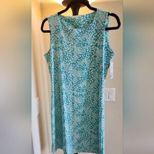 MAHI GOLD Blue and White Patterned Sleeveless Dress.